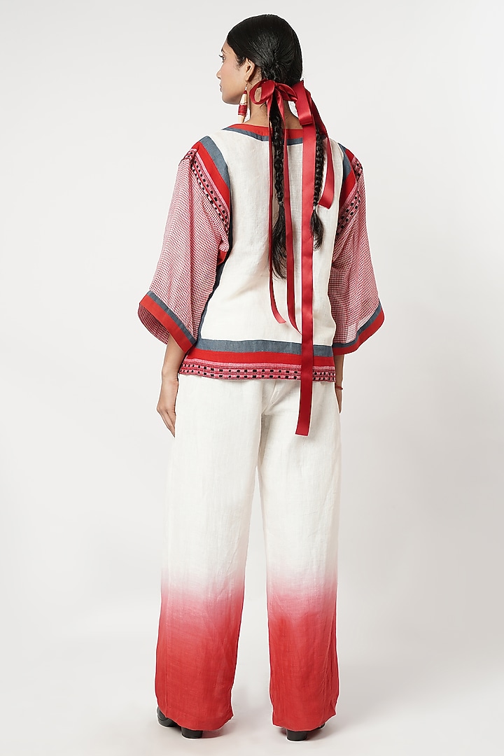 Multi-Colored Linen & Cotton Ombre Co-Ord Set by Shwetanga at Pernia's Pop Up Shop