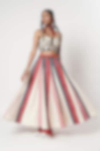 Multi-Colored Cotton Panelled Skirt Set by Shwetanga at Pernia's Pop Up Shop