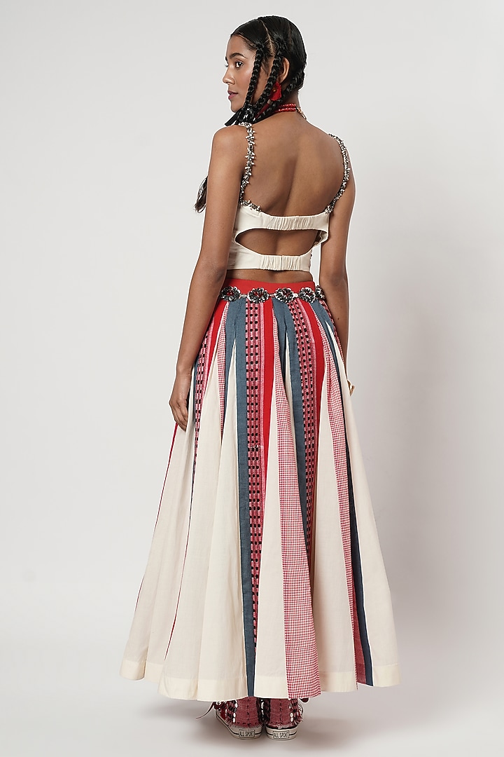 Multi-Colored Cotton Panelled Skirt Set by Shwetanga at Pernia's Pop Up Shop