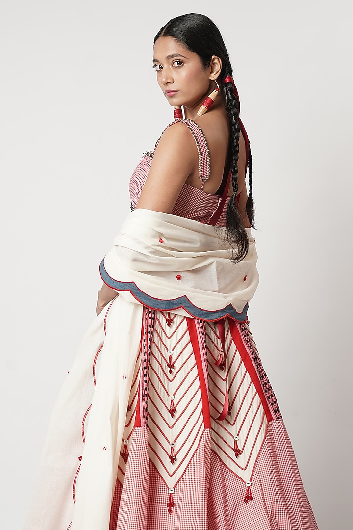 Multi-Colored Cotton Patchwork Wedding Lehenga Set by Shwetanga at Pernia's Pop Up Shop