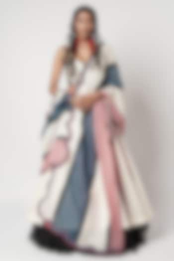 Multi-Colored Cotton Pleated Wedding Lehenga Set by Shwetanga at Pernia's Pop Up Shop