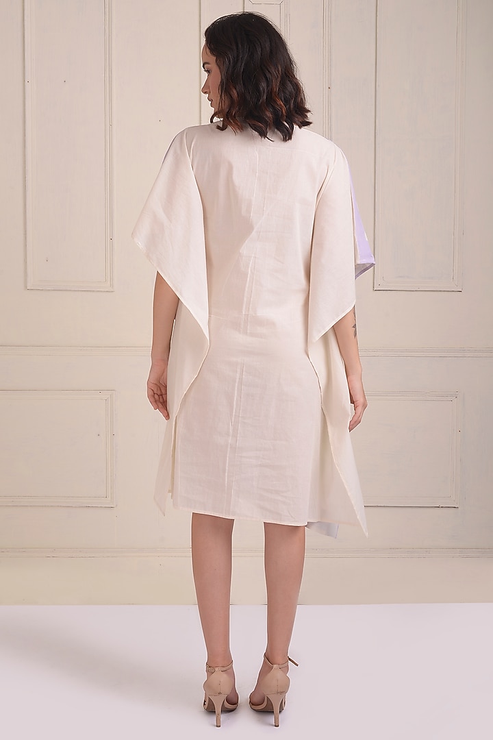 Ivory Organic Cotton Embroidered & Printed Summer Dress by Shwetanga at Pernia's Pop Up Shop