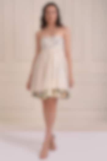 Ivory Organic Cotton Off-Shoulder Dress by Shwetanga