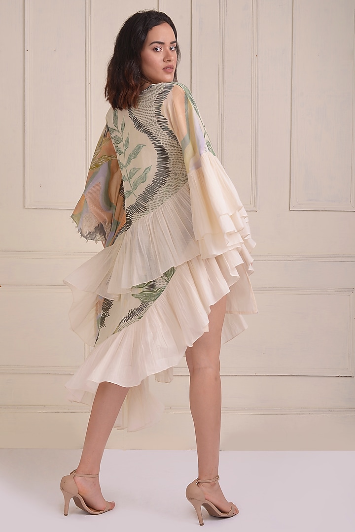 Ivory Organic Cotton Printed Kaftan Summer Dress by Shwetanga at Pernia's Pop Up Shop