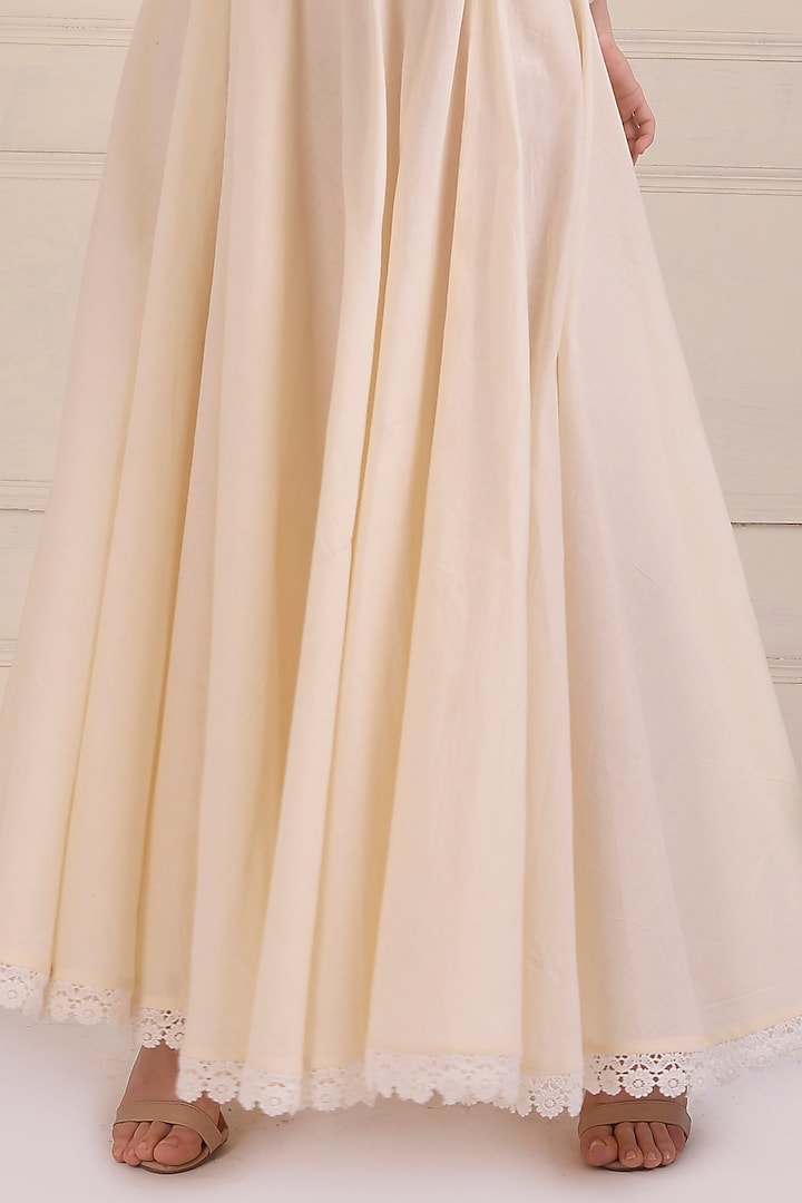 Ivory Organic Cotton Party Wear Sharara Set by Shwetanga at Pernia's Pop Up Shop
