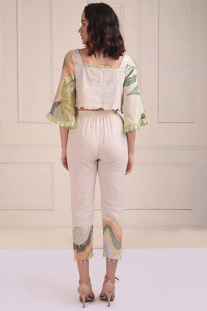 Ivory Organic Cotton Printed Co-Ord Set by Shwetanga at Pernia's Pop Up Shop