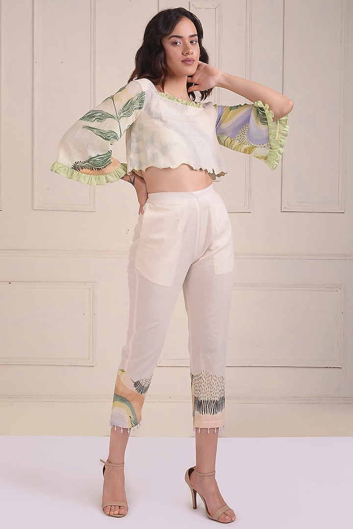 Ivory Organic Cotton Printed Co-Ord Set by Shwetanga at Pernia's Pop Up Shop