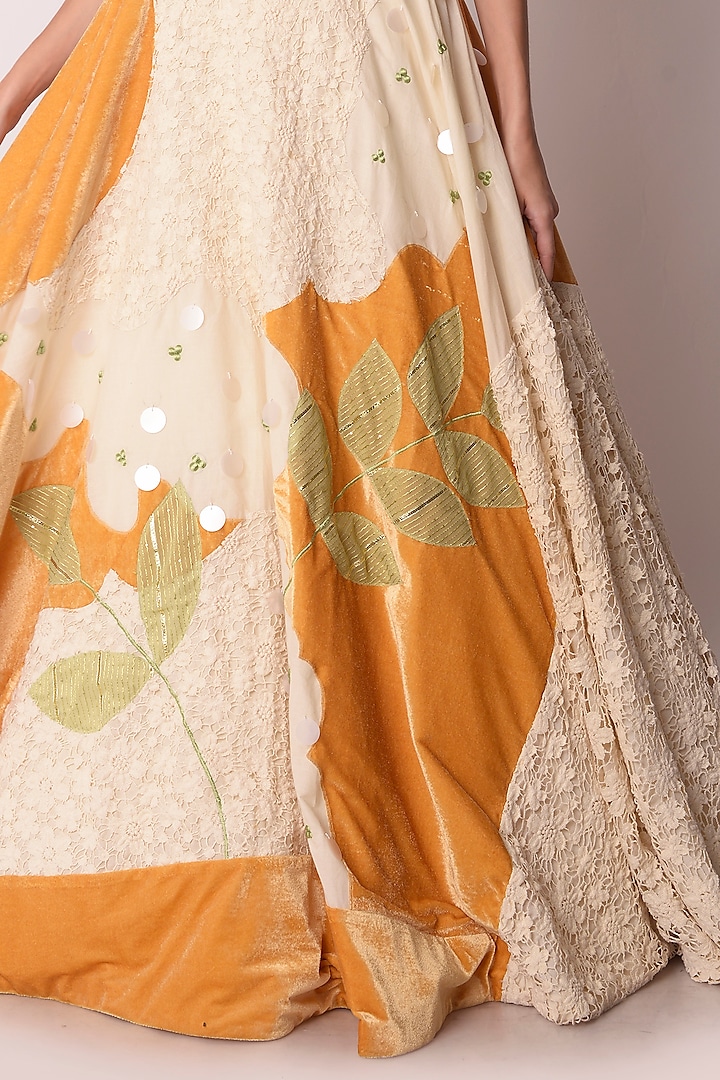 Ivory Organic Cotton Wedding Lehenga Set by Shwetanga at Pernia's Pop Up Shop