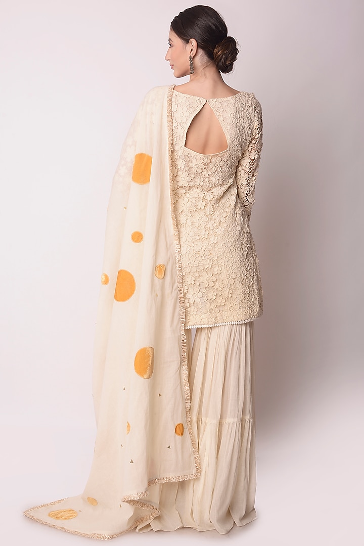 Multi-Coloured Organic Cotton Party Wear Sharara Set by Shwetanga at Pernia's Pop Up Shop