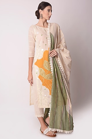Multi-Coloured Organic Cotton Kurta Set by Shwetanga