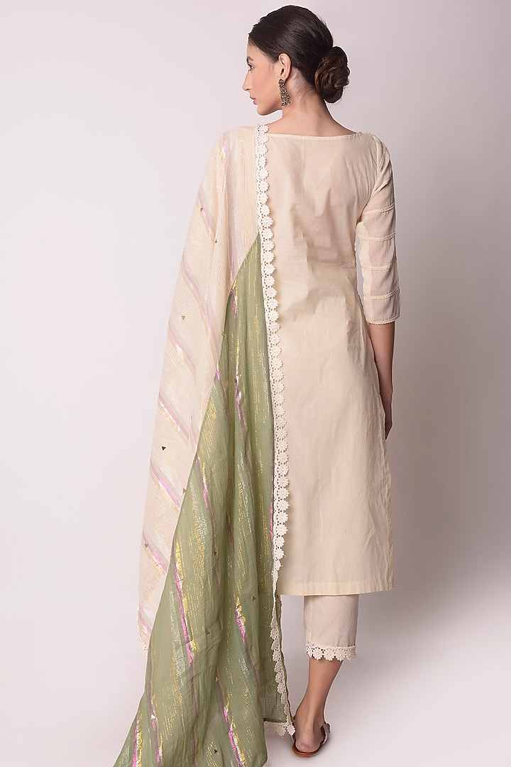 Multi-Coloured Organic Cotton Kurta Set by Shwetanga at Pernia's Pop Up Shop