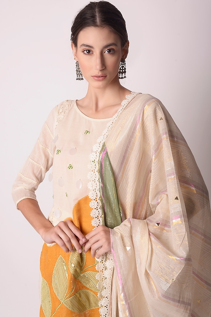 Multi-Coloured Organic Cotton Kurta Set by Shwetanga at Pernia's Pop Up Shop