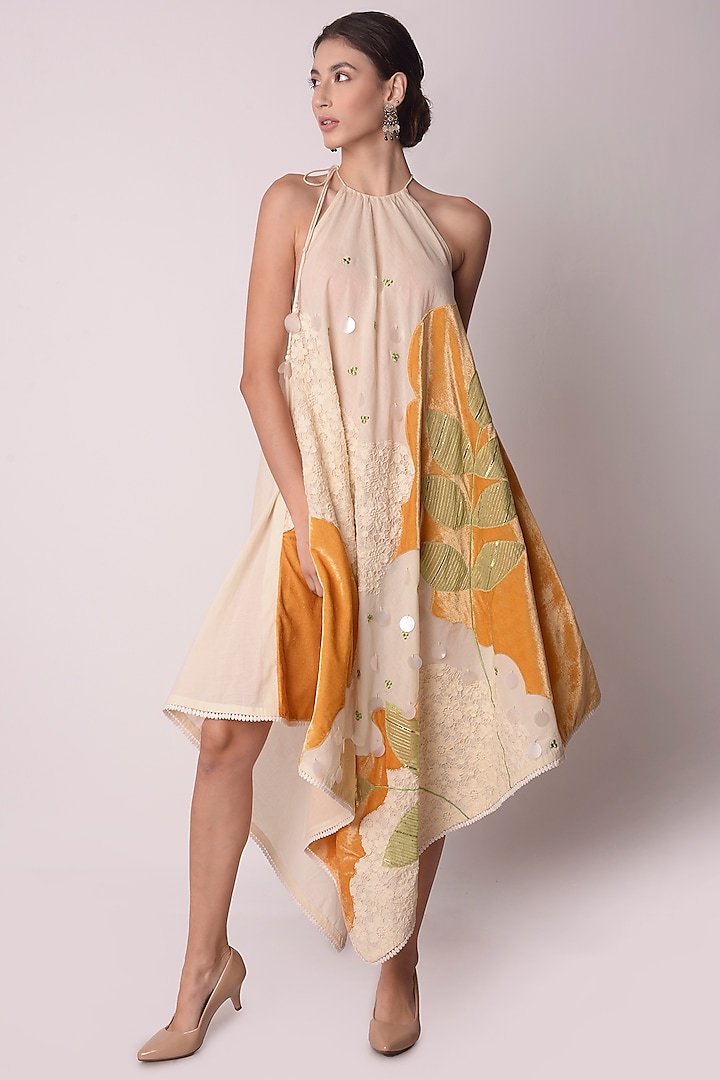 Multi-Coloured Organic Cotton Midi Dress by Shwetanga