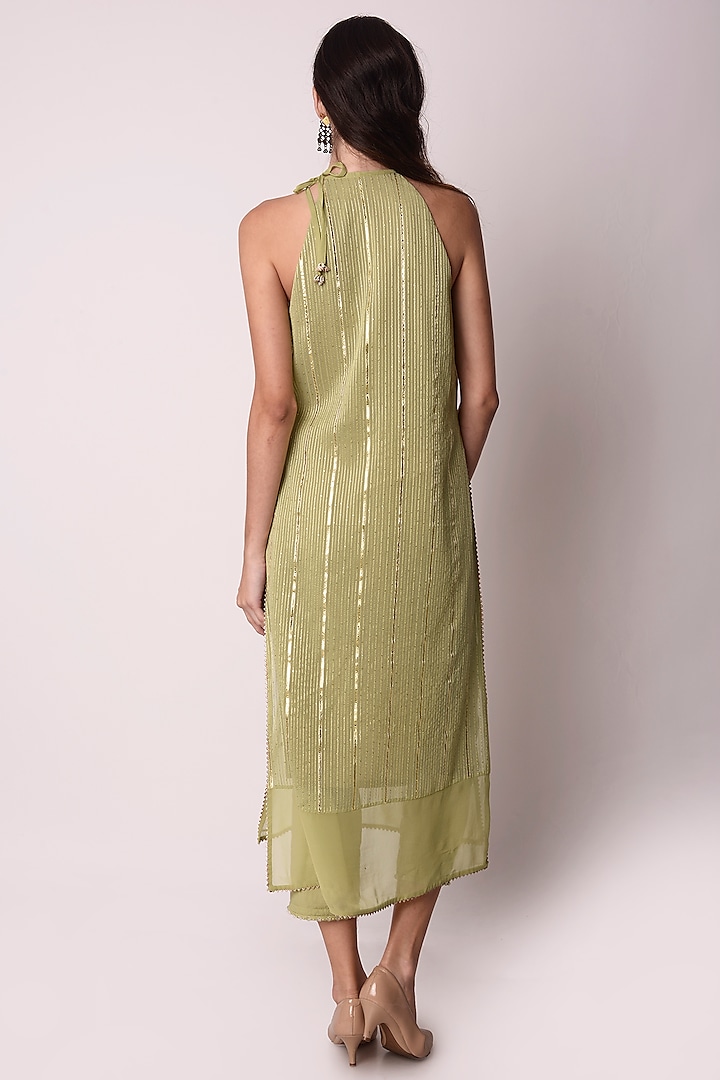 Jade Green Georgette Kurta Set by Shwetanga at Pernia's Pop Up Shop