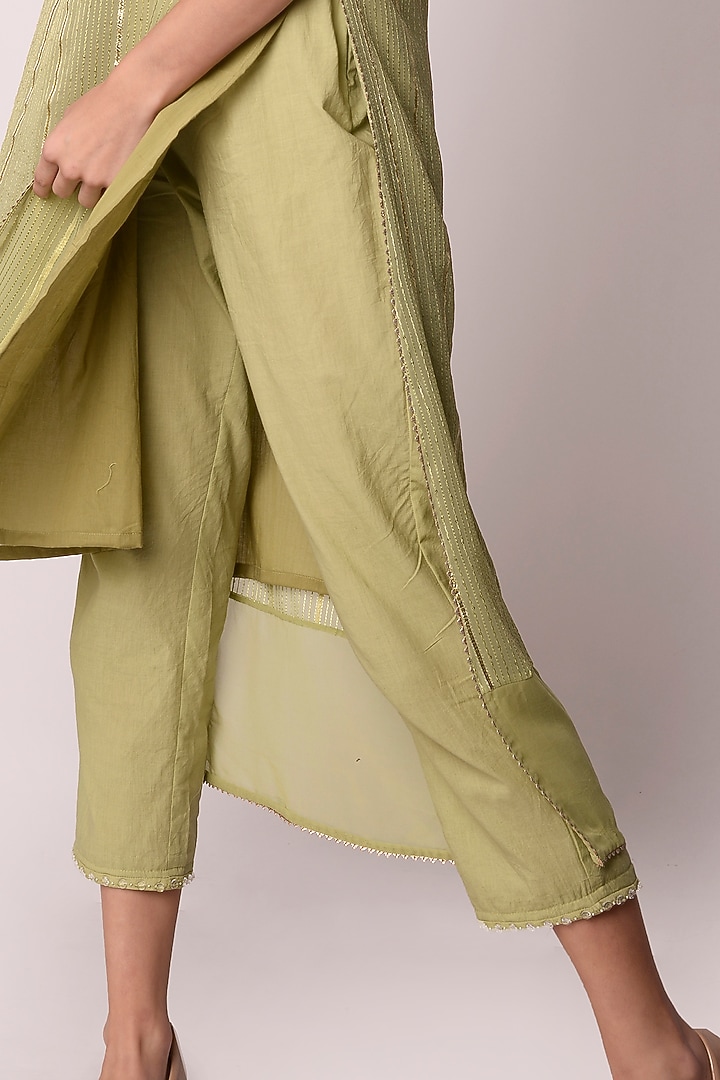 Jade Green Georgette Kurta Set by Shwetanga at Pernia's Pop Up Shop