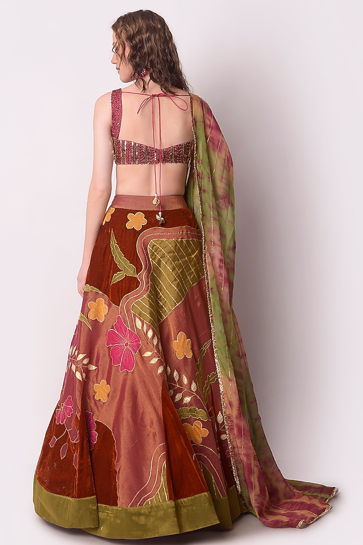 Multi-Colored Patch Work Wedding Lehenga Set by Shwetanga at Pernia's Pop Up Shop