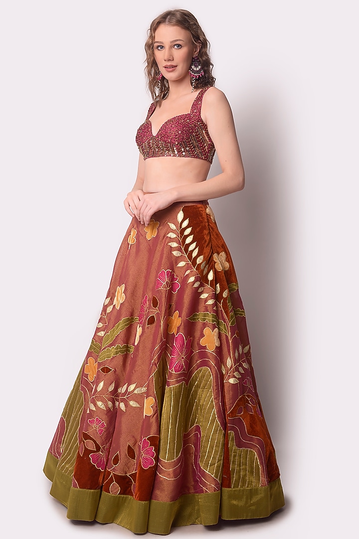 Multi-Colored Patch Work Wedding Lehenga Set by Shwetanga at Pernia's Pop Up Shop