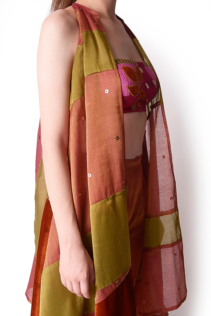 Multi-Colored Embroidered Jacket Set by Shwetanga at Pernia's Pop Up Shop