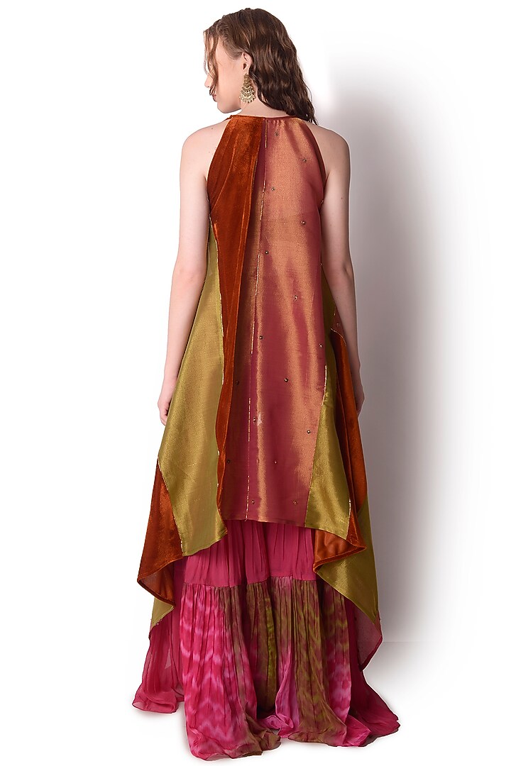 Multi-Colored Tie-Dyed Party Wear Sharara Set by Shwetanga at Pernia's Pop Up Shop