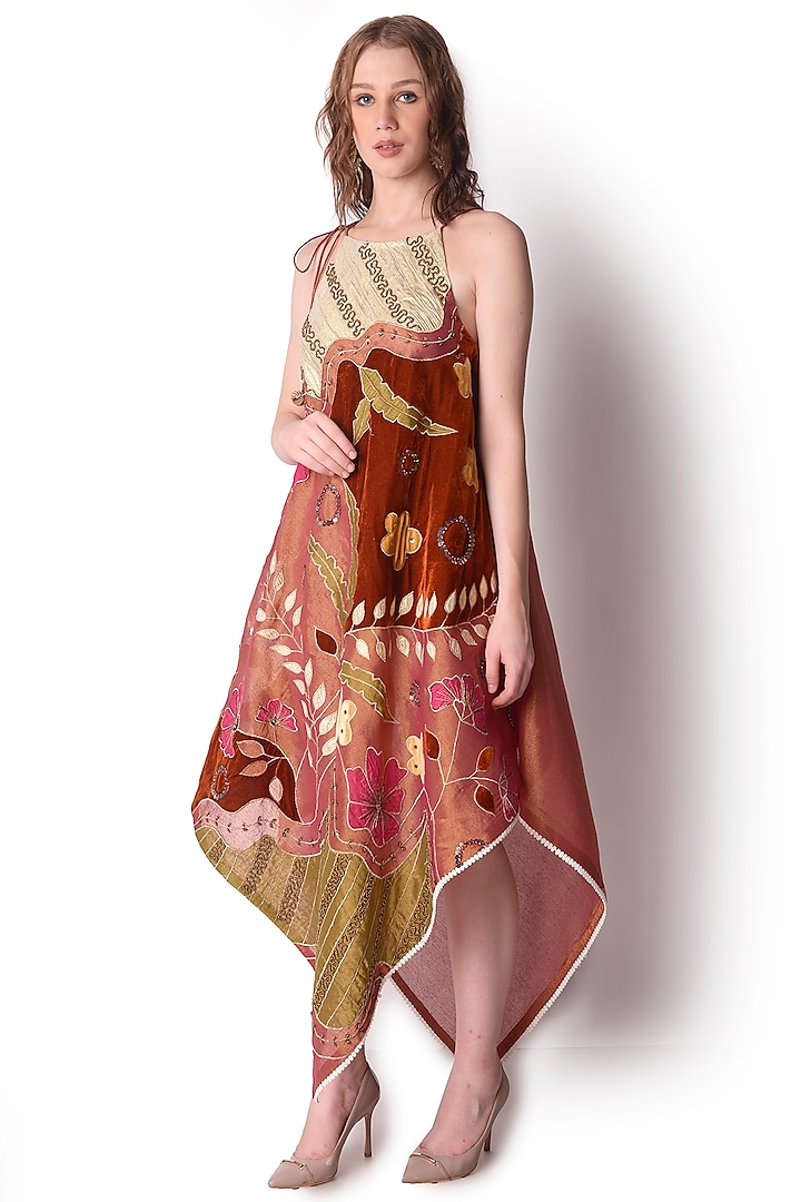 Multi-Colored Patch Work Scarf Dress by Shwetanga