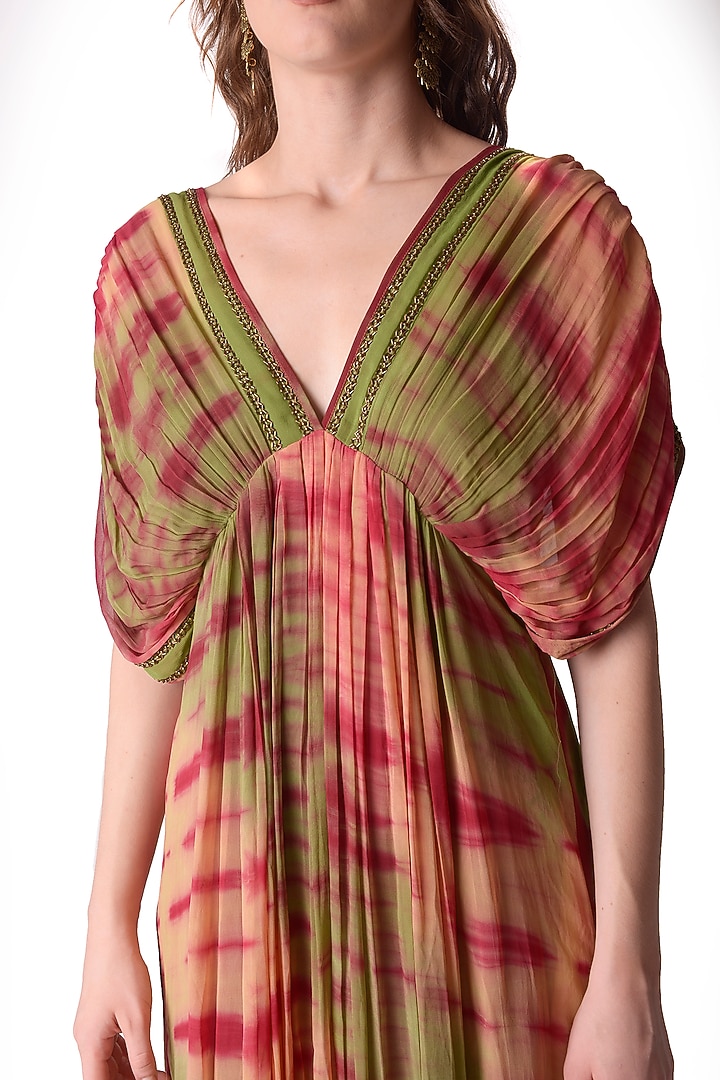 Multi-Colored Georgette Printed Vacation Dress by Shwetanga at Pernia's Pop Up Shop