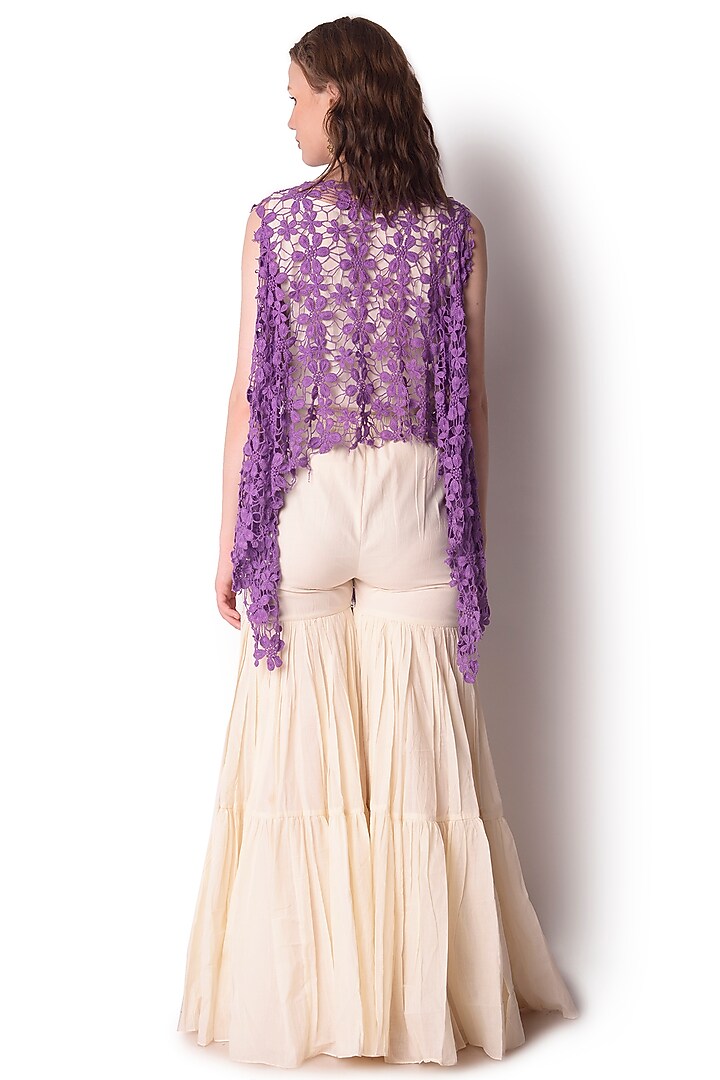 Ivory Cotton Sharara Set by Shwetanga at Pernia's Pop Up Shop