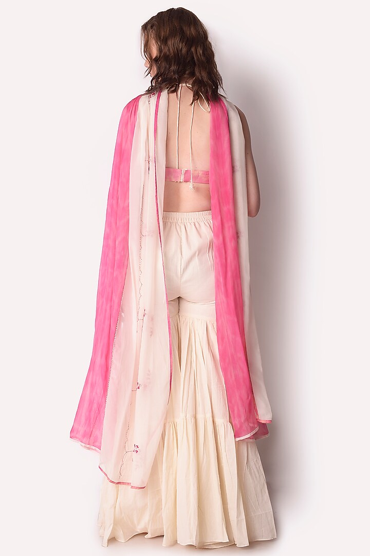 Ivory Cotton Party Wear Sharara Set by Shwetanga at Pernia's Pop Up Shop