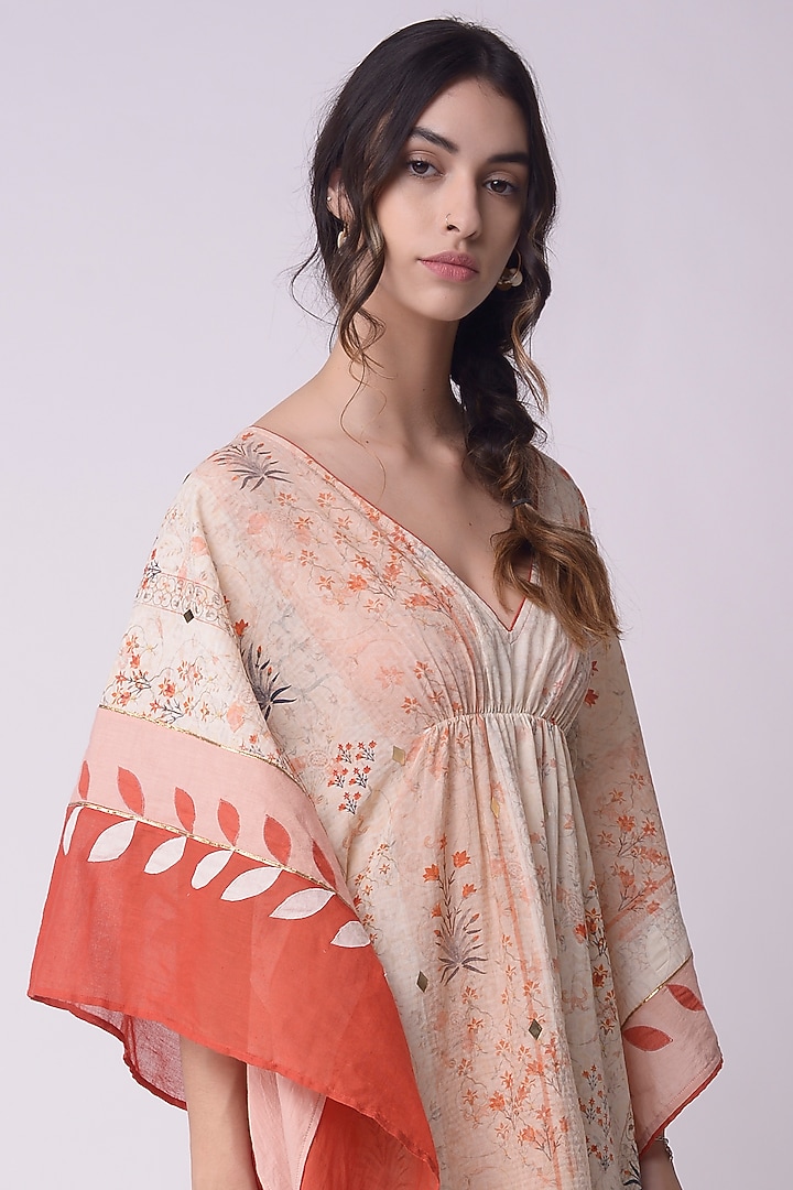 Ivory Embroidered Kaftan by Shwetanga at Pernia's Pop Up Shop