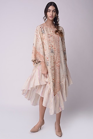 Ivory Printed Boho Dress by Shwetanga