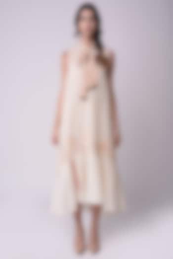 Ivory Tie-Dye A-Line Dress by Shwetanga