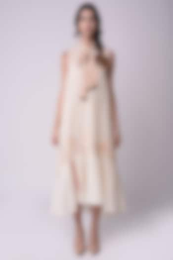 Ivory Tie-Dye A-Line Dress by Shwetanga at Pernia's Pop Up Shop