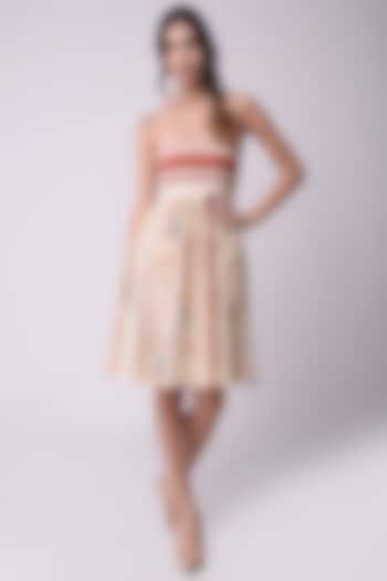 Ivory Printed Smocked Tube Summer Dress by Shwetanga at Pernia's Pop Up Shop
