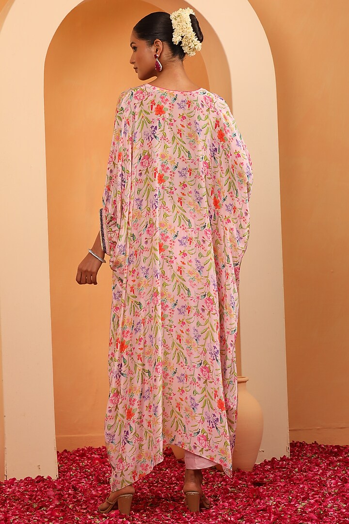 Petal Pink Crepe Printed & Sequins Embellished Co-Ord Set by Swati Wadhwani Couture at Pernia's Pop Up Shop