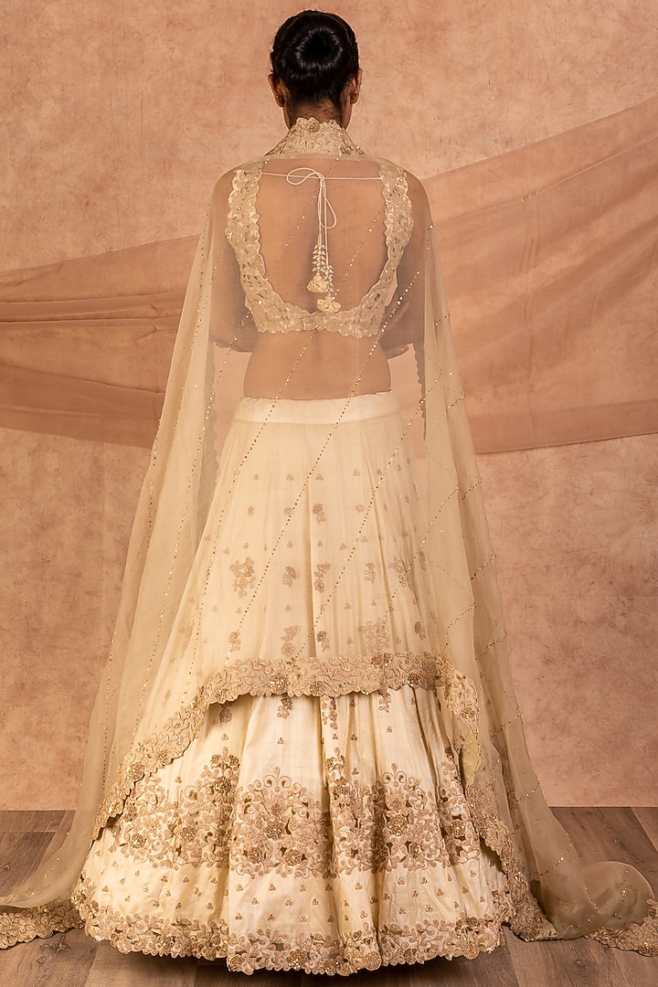 Ivory Sequins Bridal Lehenga Set by SWATI UBROI at Pernia's Pop Up Shop