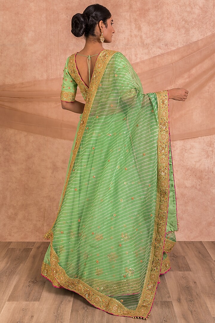 Green Embroidered Bridal Lehenga Set by SWATI UBROI at Pernia's Pop Up Shop