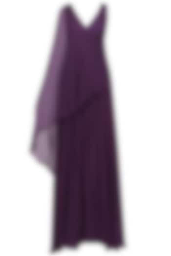 Purple Overlay Gown by Swatee Singh
