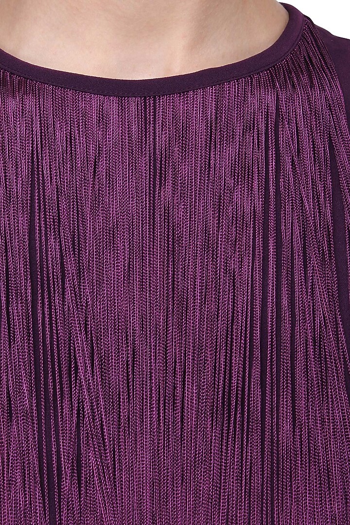 Purple fringe crop top available only at Pernia's Pop Up Shop.