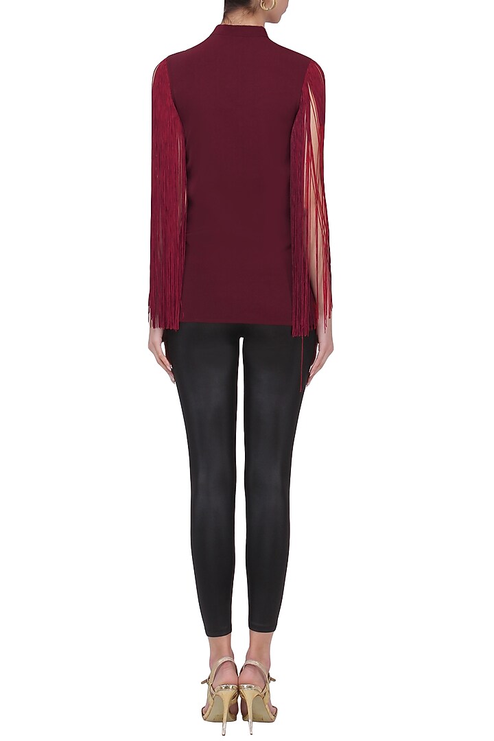 Maroon scarf collar top available only at Pernia's Pop Up Shop.