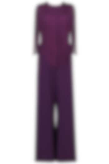 Purple Fringe Jumpsuit by Swatee Singh