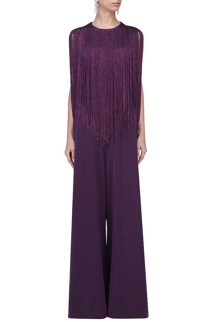 Purple fringe jumpsuit available only at Pernia's Pop Up Shop.