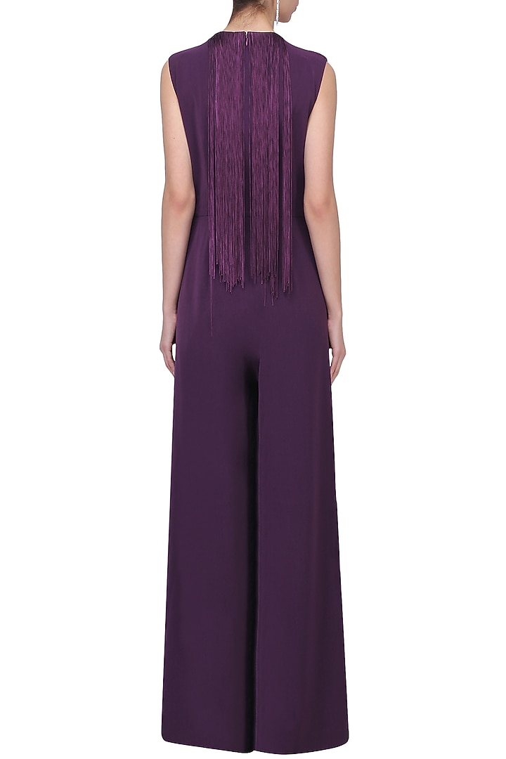 Purple fringe jumpsuit available only at Pernia's Pop Up Shop.