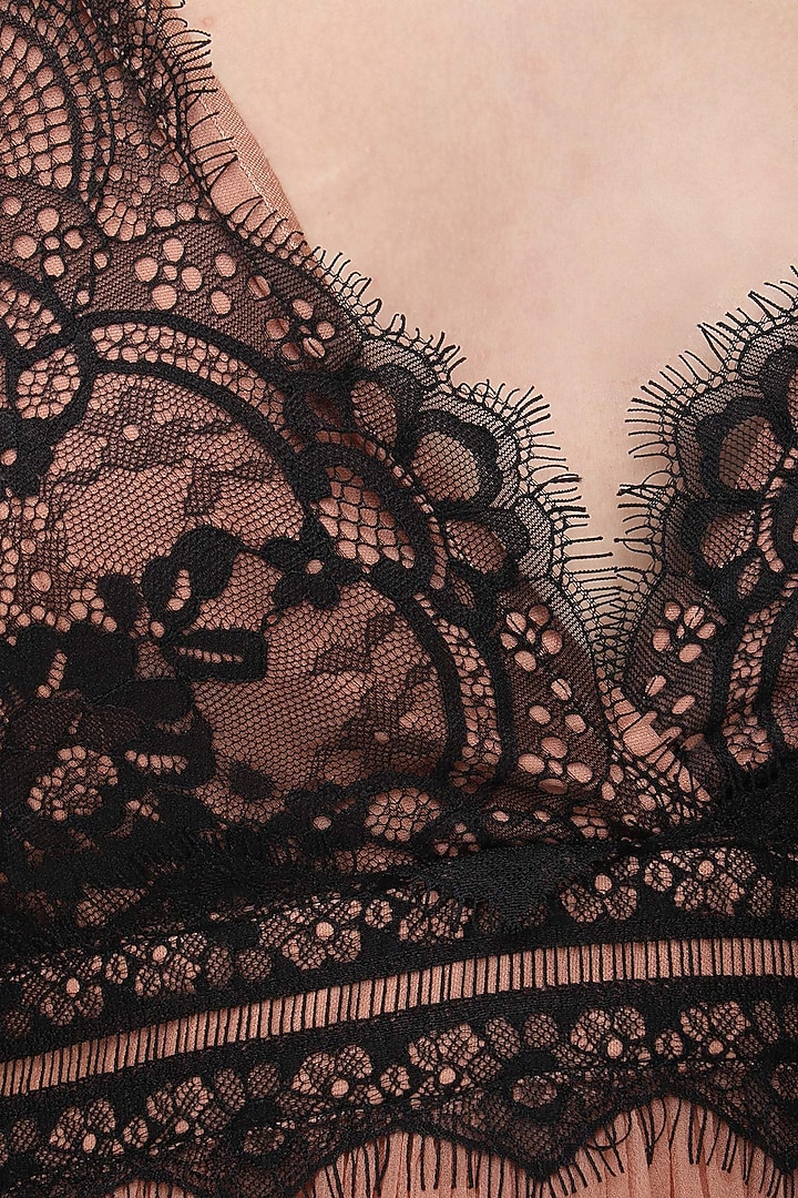Sand color and black lace gown available only at Pernia's Pop Up Shop.