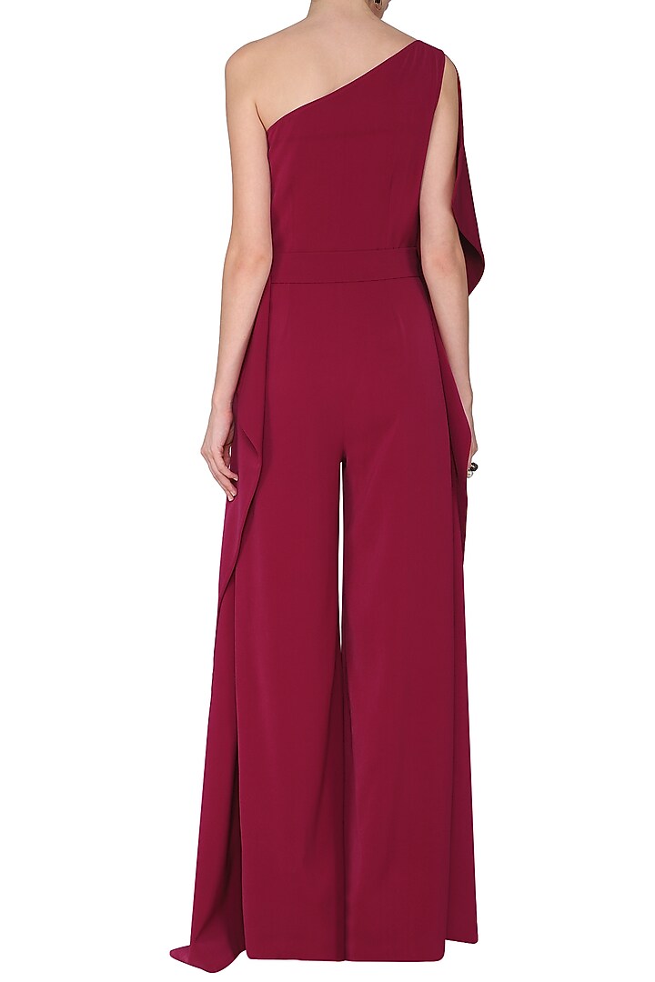 Red one shoulder drape gown available only at Pernia's Pop Up Shop.