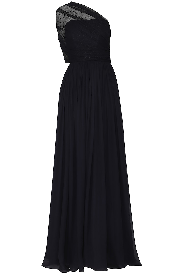 Navy blue corset drape gown available only at Pernia's Pop Up Shop. 2024