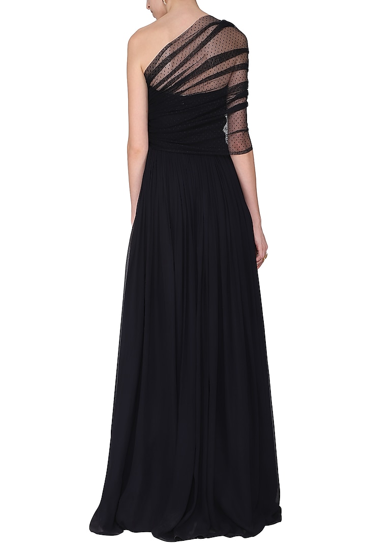 Navy blue corset drape gown available only at Pernia's Pop Up Shop.