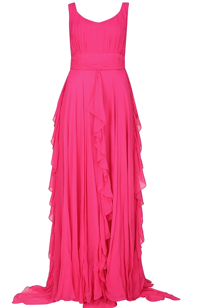 Crimson red retro ruffled gown available only at Pernia's Pop Up Shop.