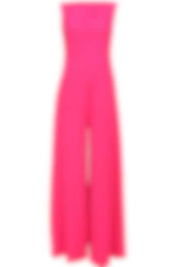 Fuchsia pink wide legged jumpsuit by Swatee Singh