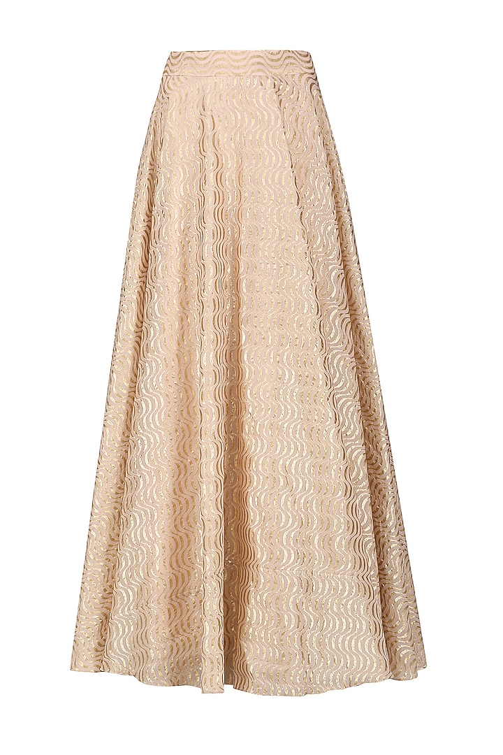 Peach mukaish with Chanderi skirt and pearl work dupatta available only at Pernia's Pop Up Shop.