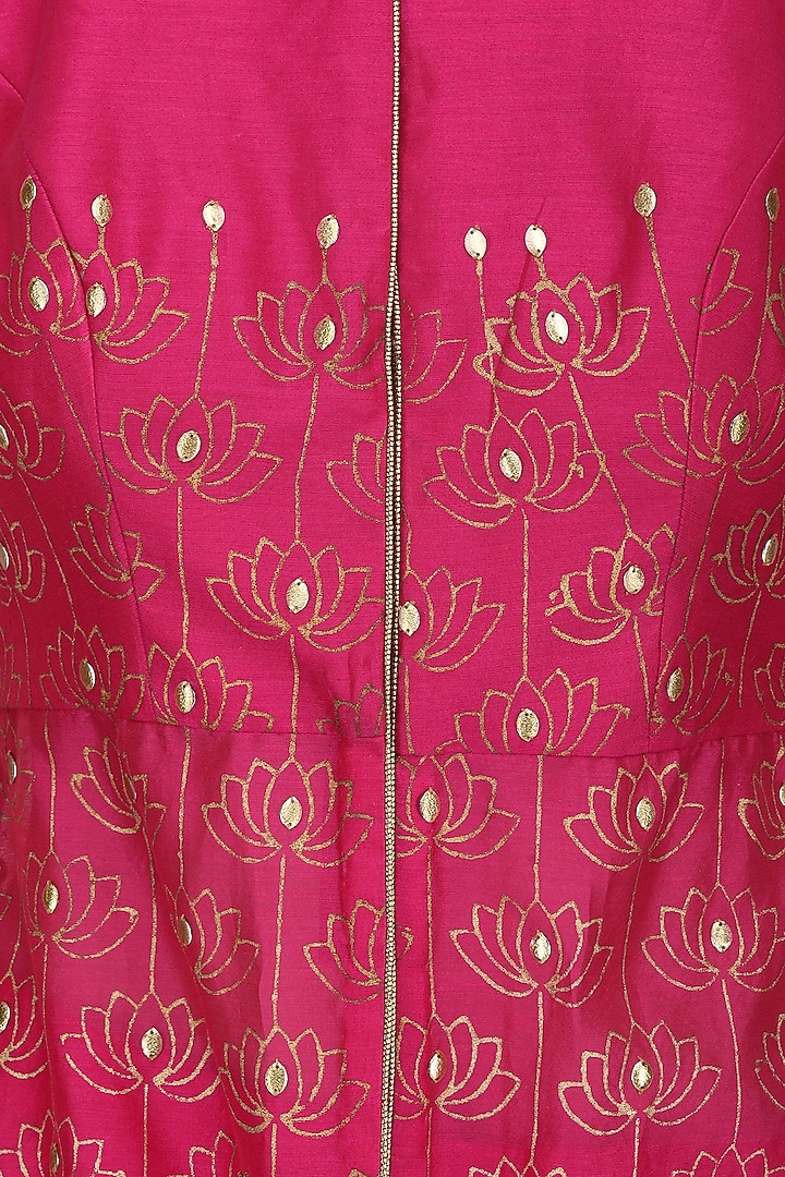 Hot pink A line chanderi cape with pallazo available only at Pernia's Pop Up Shop.
