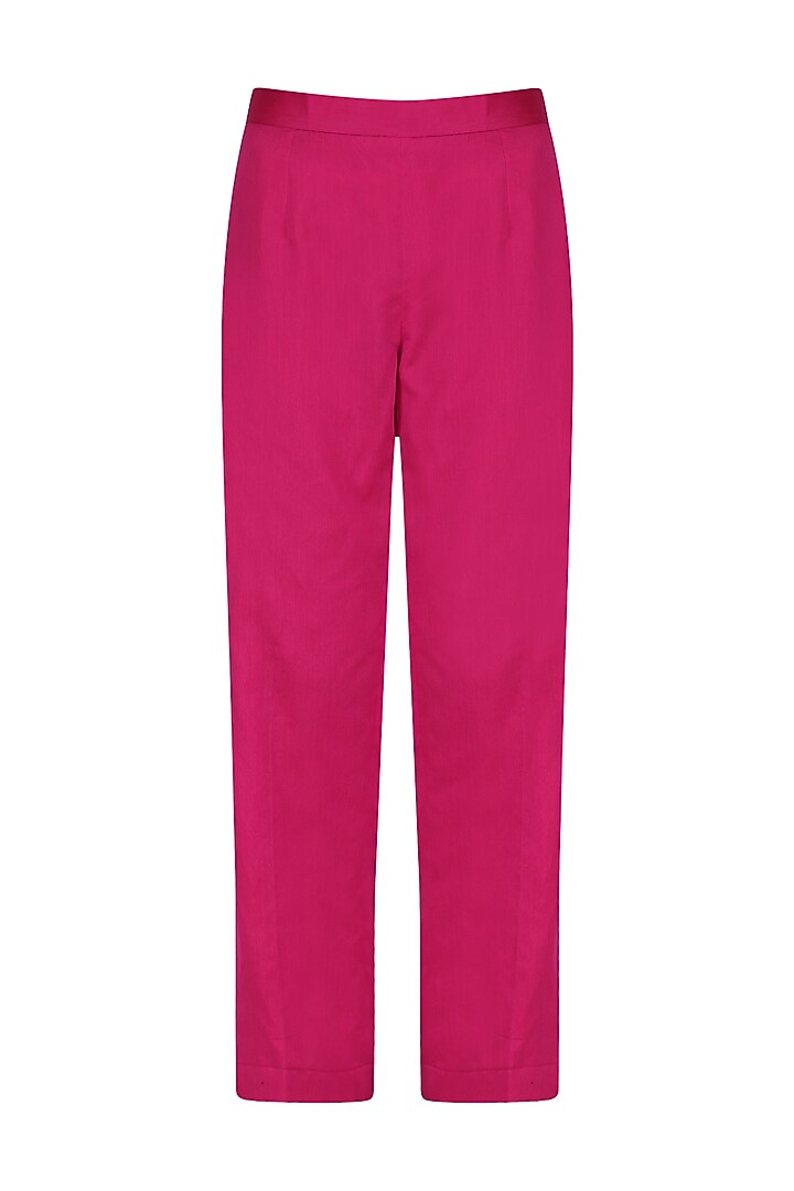 Hot pink A line chanderi cape with pallazo available only at Pernia's Pop Up Shop.